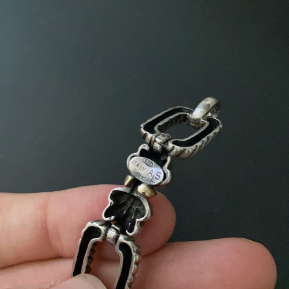 Italy ALS Sterling silver Vintage bracelet with 18k gold - Picture 4 of 4